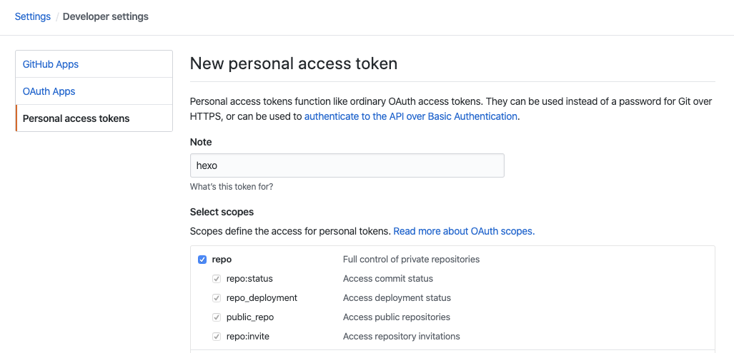 Personal access token